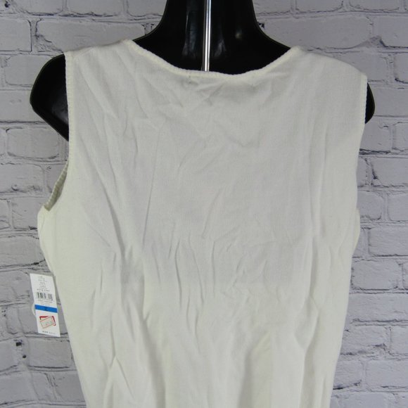 Ella Rose Women's The Majestic Cotton Blend Sleeveless Top Blouse Cream XL - Picture 3 of 8